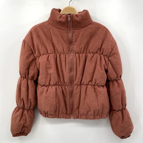 Lulu's L pink corduroy Puffer Jacket - Picture 3 of 7